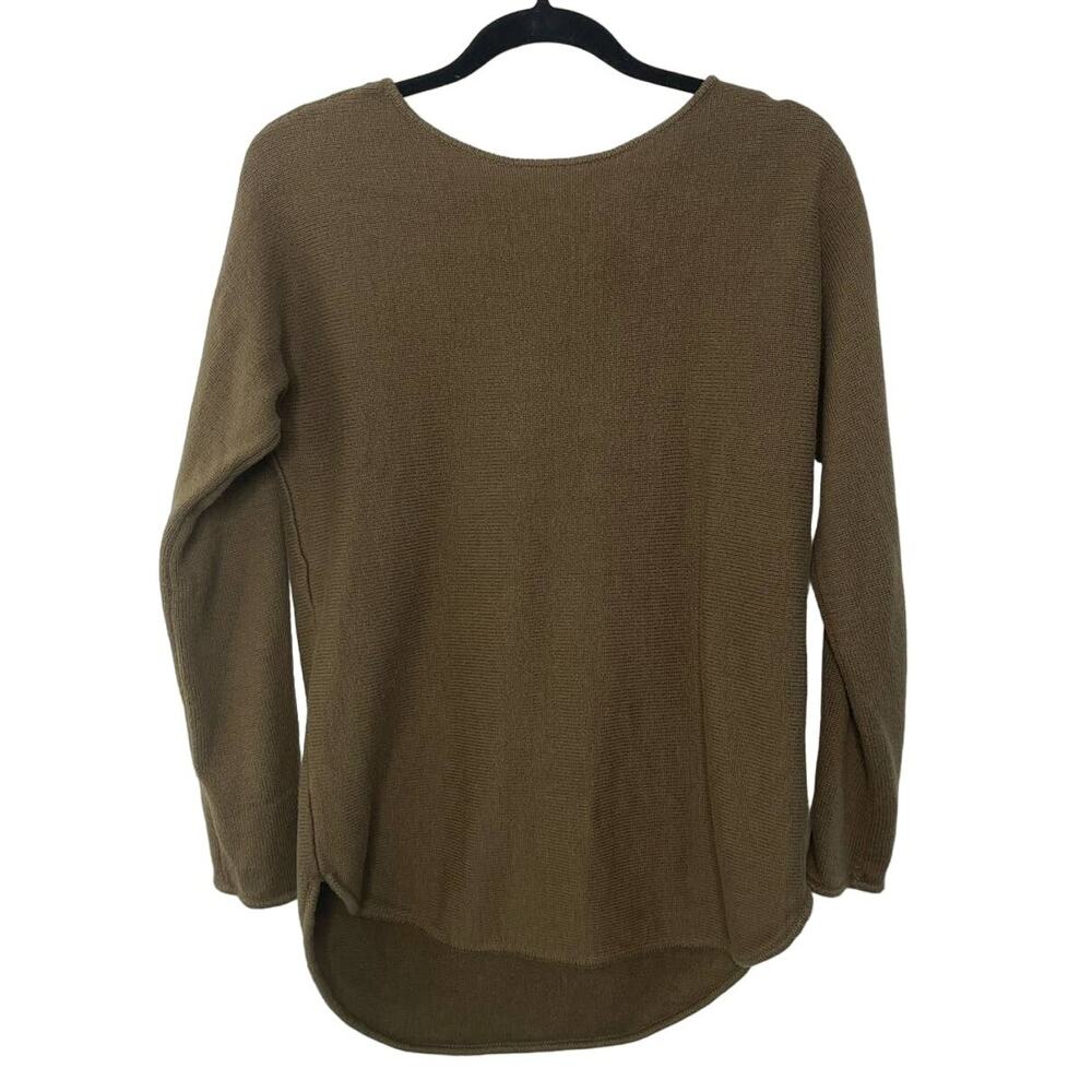 MICHAEL Michael Kors Sweater Long Sleeves Knit Hi-Low‎ Brown Gold Zipper XS